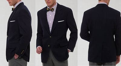 Different views of men wearing blazer portrait.