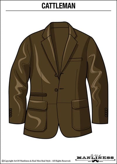Leather cattleman jacket illustration.