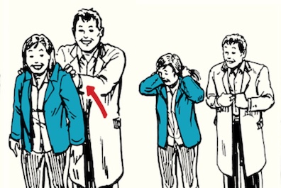 An illustration of a man and woman in coats.