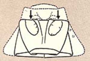 coat4 Double up over sleeves to top of collar.