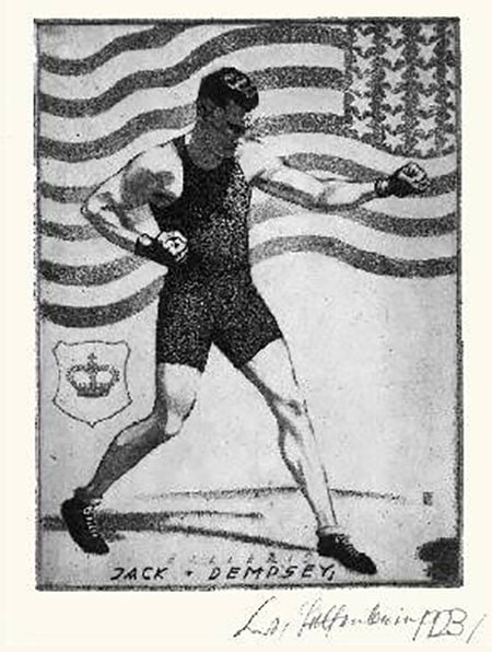 A bookplate by Jack Dempsey boxer.