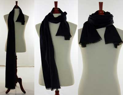 How to tie scarf twice around double wrap.