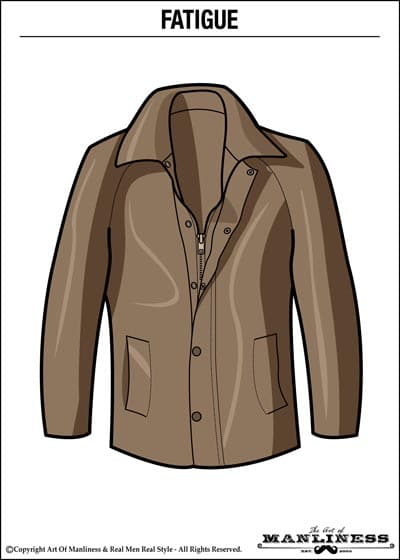 Leather fatigue jacket illustration.