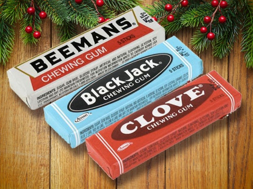 Beemans, Black Jack, Clove's chewing gum.