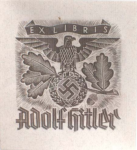 A bookplate by Adolf Hitler.