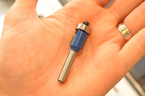 DIY wooden cribbage board router bit bearing for templates.