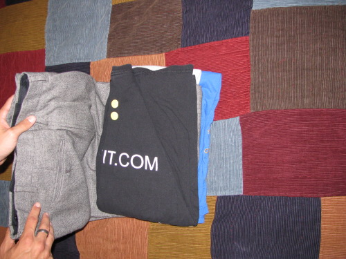 packing dress pants Packing dress pants for traveling with t-shirts.