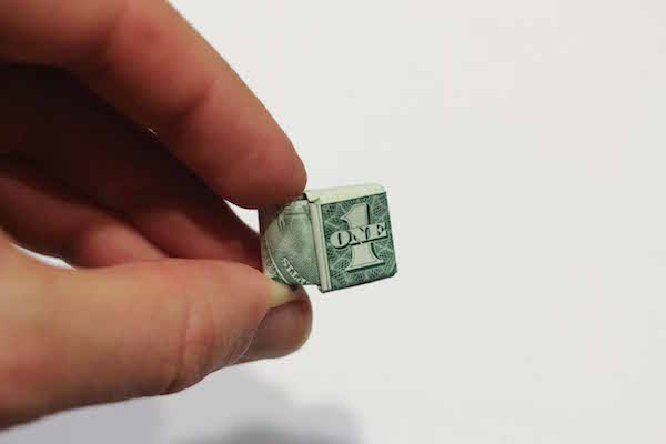 Dollar bill turned into a ring.