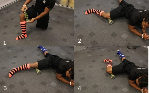 Vintage using roller to apply pressure on inside quad.