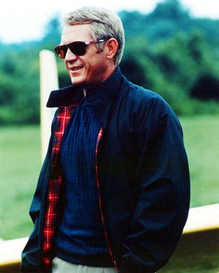 Steve mcqueen wearing a jacket by harrington blouson.