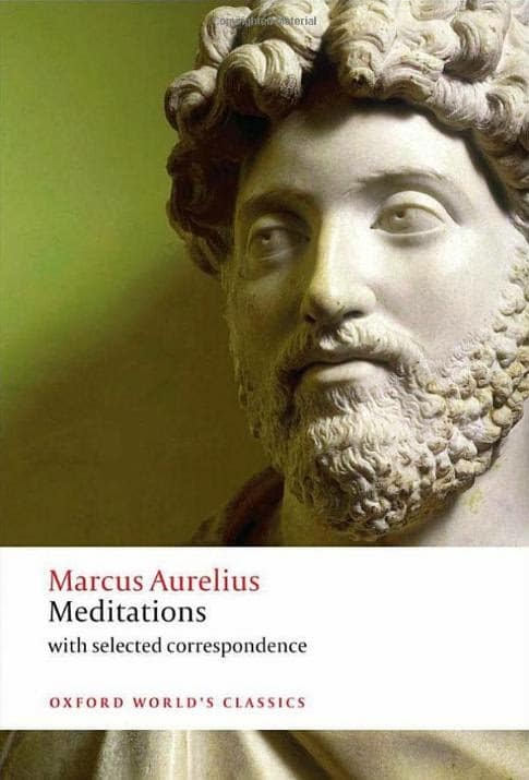 Meditations by Marcus Aurelius, book cover.