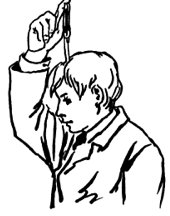 mp7 Mumblety-peg holding a knife on a head.