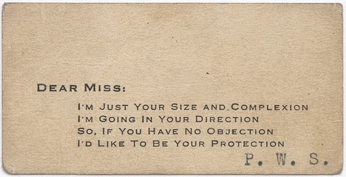 A vintage 19th Century postcard with the words "dear miss".