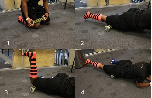 Rolling quads quadricep muscles trigger point release.
